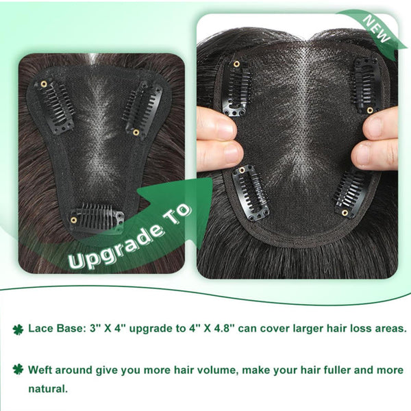 Best Breathable Real Hair Topper for Women Crown Topper No Bangs