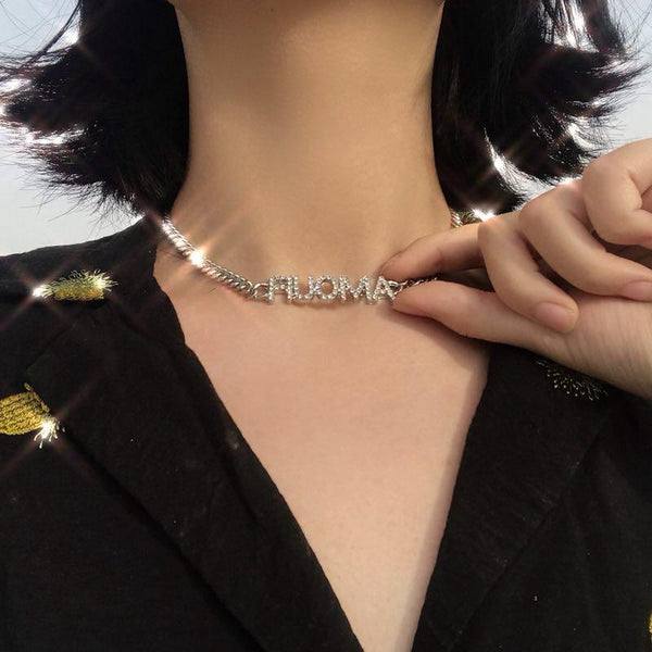 Amour Rhinestone Choker Necklace