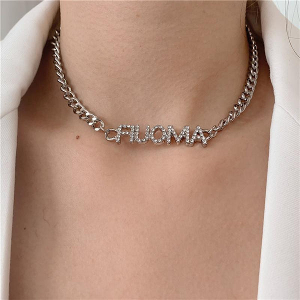 Amour Rhinestone Choker Necklace